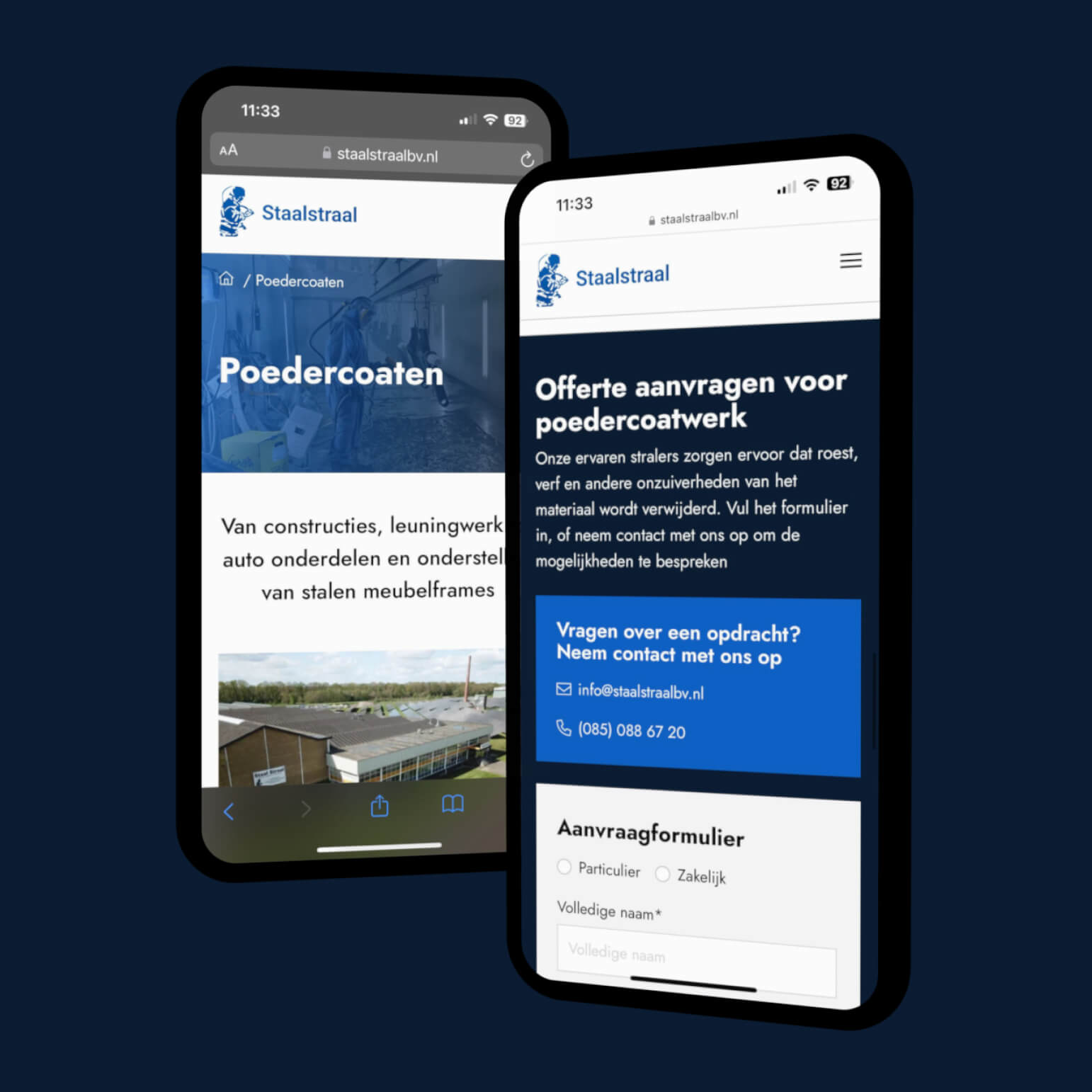 Mockup mobiel - Staal Straal BV Stadskanaal