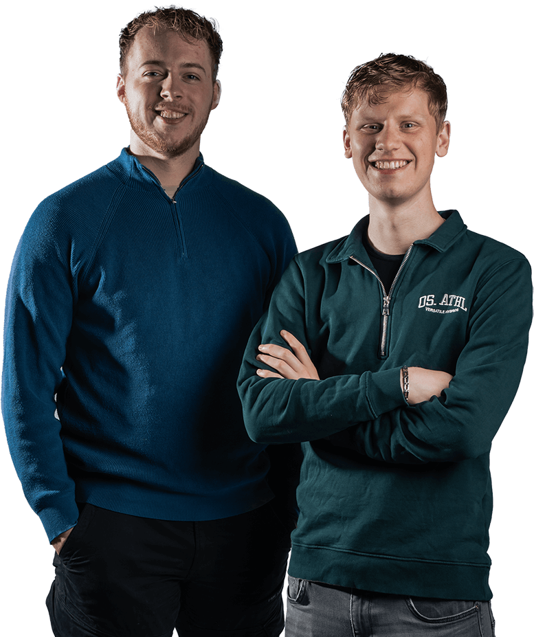 Teamfoto Daniel en Allard transparant